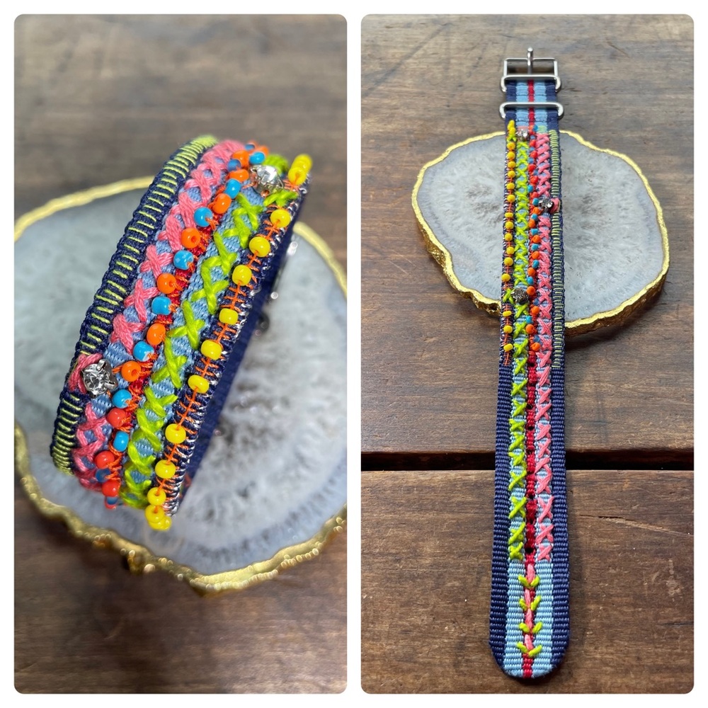 BRIGHT Handmade Multicolor & Material Bracelet / Wristband—Adjustable (#3)